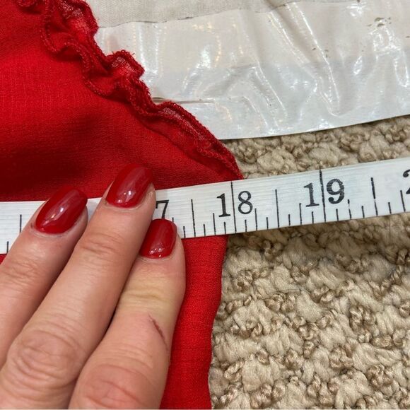 The Impeccable Pig Brand Red Tie Front Baby Doll Dress Size Large - Picture 9 of 13